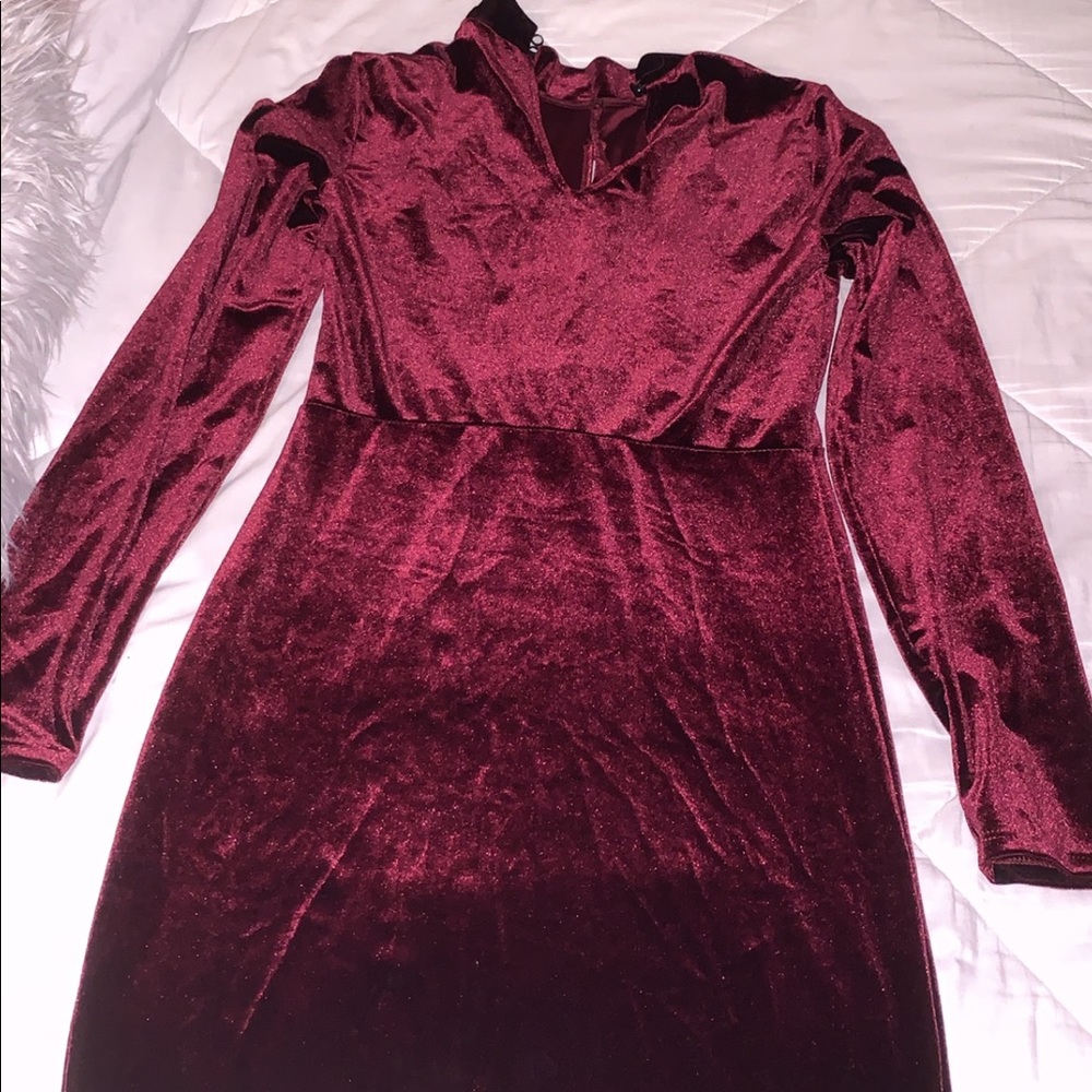 Maroon Tight T-shirt dress